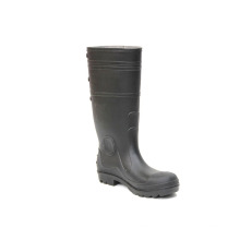 PVC Punktion-beständige Regenstiefel (schwarze obere / schwarze Sohle).